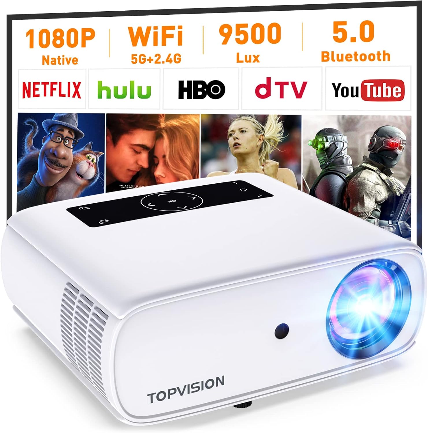 TOPVISION 1080p outdoor movie projector